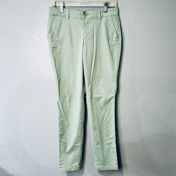 Eddie Bauer Pants Boyfriend Slim Trouser Chino Light Sage Green SZ 0 - NEW! - Picture 4 of 16